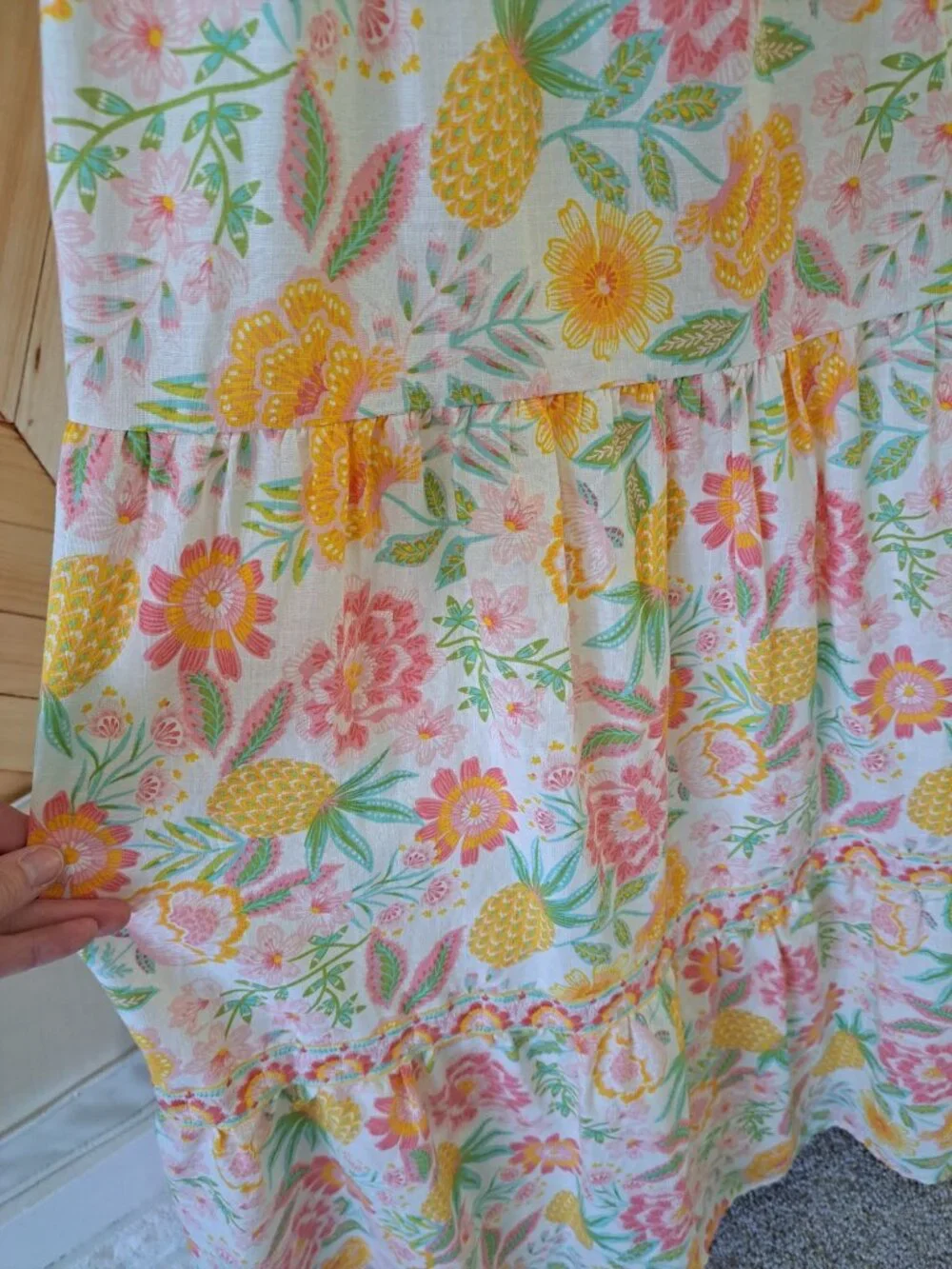 Rachel Zoe Embroidered Maxi Dress Tiered Womens Floral Size 6 Pastel Cottagecore - Picture 4 of 15